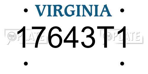 17643T1 Virginia License Plate