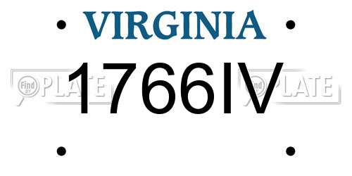 1766IV Virginia License Plate