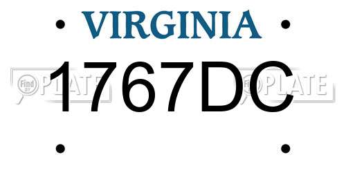 1767DC Virginia License Plate