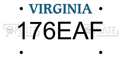 176EAF Virginia License Plate