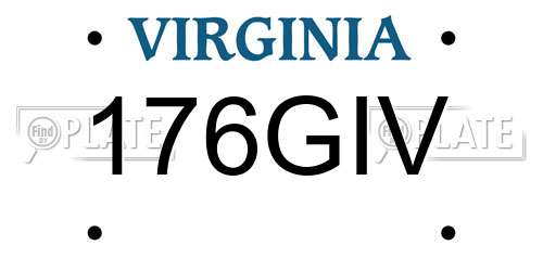 176GIV Virginia License Plate