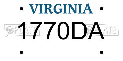 1770DA Virginia License Plate