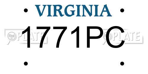 1771PC Virginia License Plate