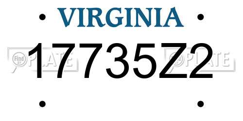 17735Z2 Virginia License Plate