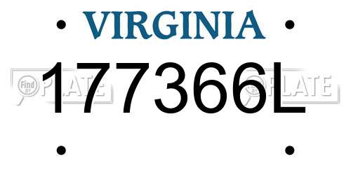 177366L Virginia License Plate