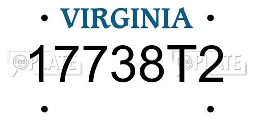 17738T2 Virginia License Plate
