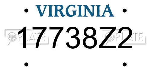 17738Z2 Virginia License Plate