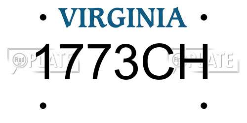 1773CH Virginia License Plate