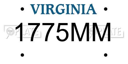 1775MM Virginia License Plate