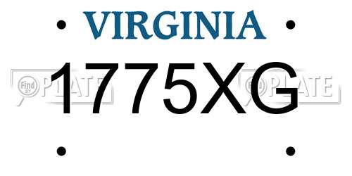 1775XG Virginia License Plate