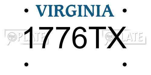 1776TX Virginia License Plate