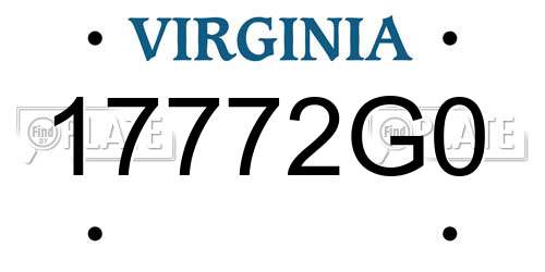 17772G0 Virginia License Plate