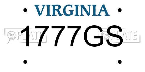 1777GS Virginia License Plate