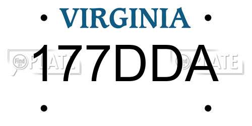 177DDA Virginia License Plate