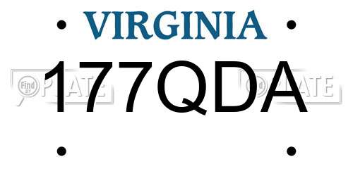 177QDA Virginia License Plate