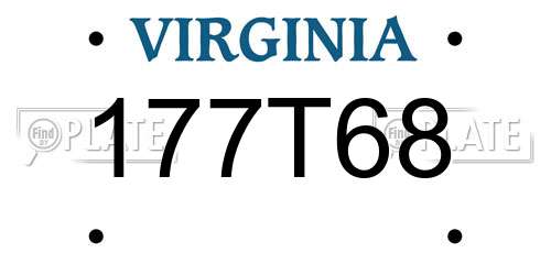 177T68 Virginia License Plate