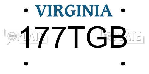 177TGB Virginia License Plate