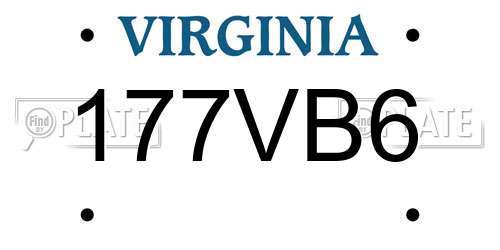 177VB6 Virginia License Plate