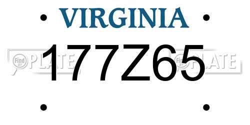 177Z65 Virginia License Plate
