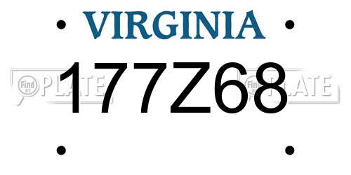 177Z68 Virginia License Plate