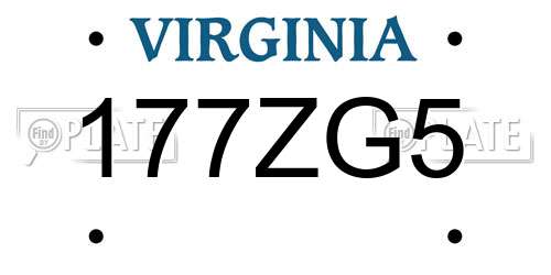 177ZG5 Virginia License Plate