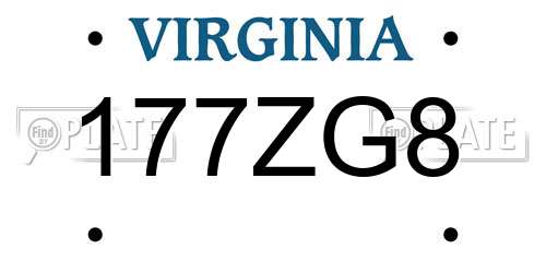 177ZG8 Virginia License Plate