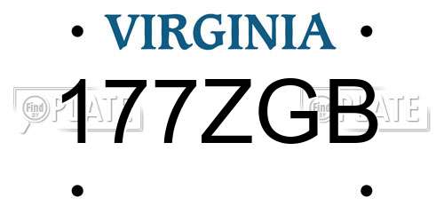 177ZGB Virginia License Plate