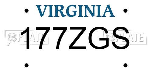 177ZGS Virginia License Plate