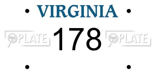 178 Virginia License Plate