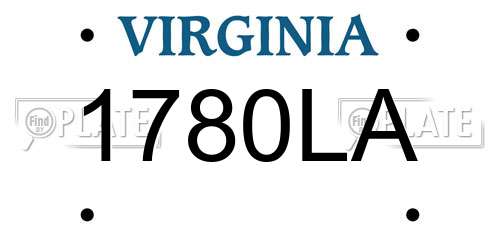 1780LA Virginia License Plate