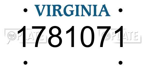 1781071 Virginia License Plate