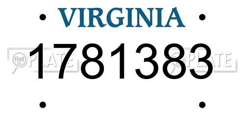 1781383 Virginia License Plate