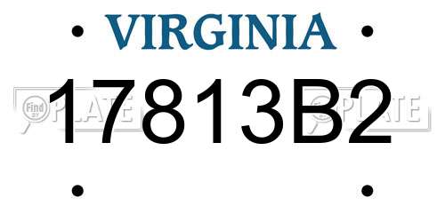 17813B2 Virginia License Plate