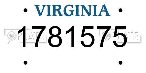1781575 Virginia License Plate