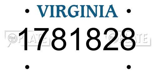 1781828 Virginia License Plate