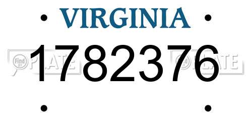 1782376 Virginia License Plate