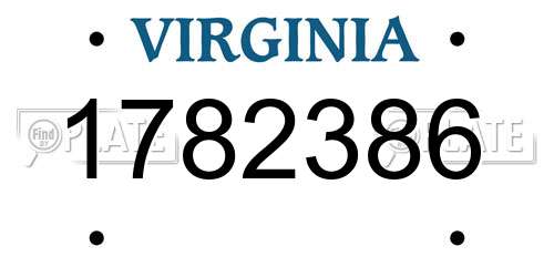 1782386 Virginia License Plate