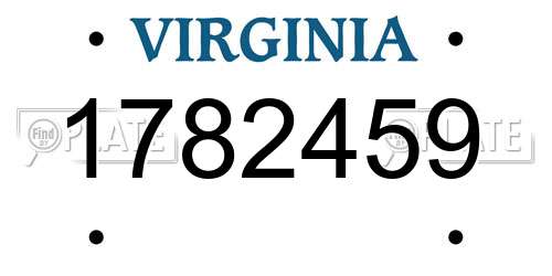 1782459 Virginia License Plate