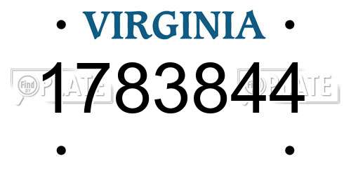 1783844 Virginia License Plate