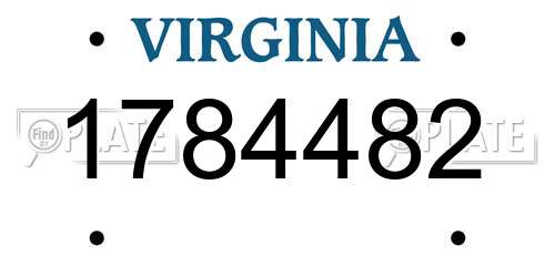 1784482 Virginia License Plate