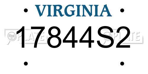 17844S2 Virginia License Plate