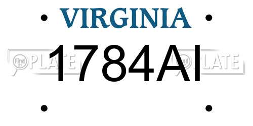 1784AI Virginia License Plate