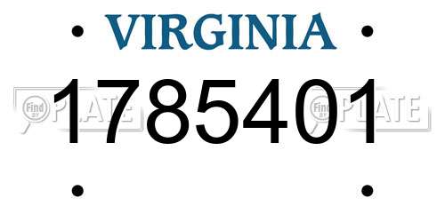 1785401 Virginia License Plate