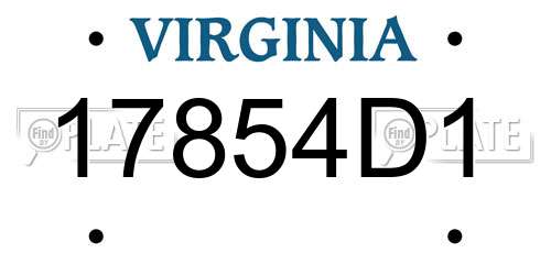 17854D1 Virginia License Plate