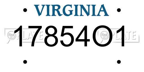 17854O1 Virginia License Plate