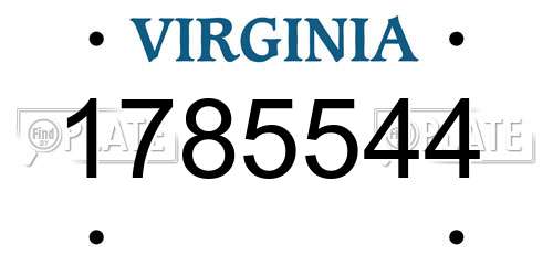 1785544 Virginia License Plate