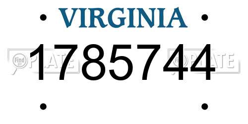 1785744 Virginia License Plate