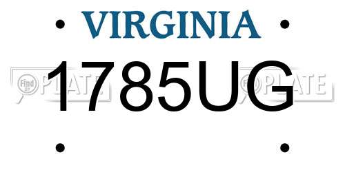 1785UG Virginia License Plate