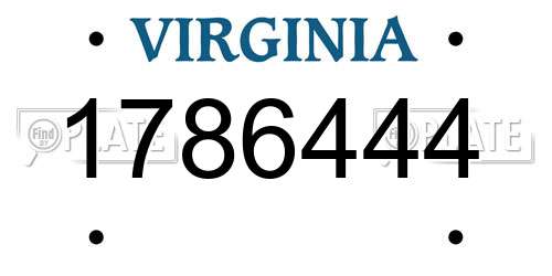 1786444 Virginia License Plate