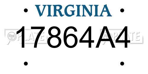 17864A4 Virginia License Plate
